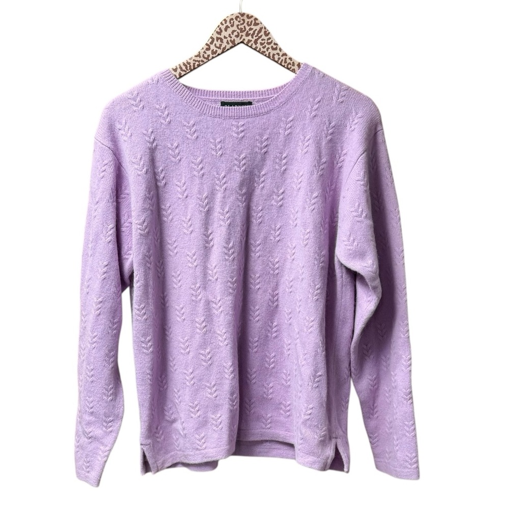 Blarney Woollen Mills Irish Long Sleeve Pullover Wool Blend Light Purple Large